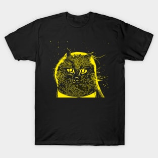 Cosmic Cat yellow print T-Shirt